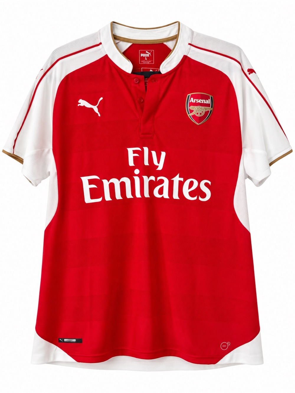 Puma Arsenal FC 2015/2016 Home Soccer Jersey Fly Emirates Red White Large